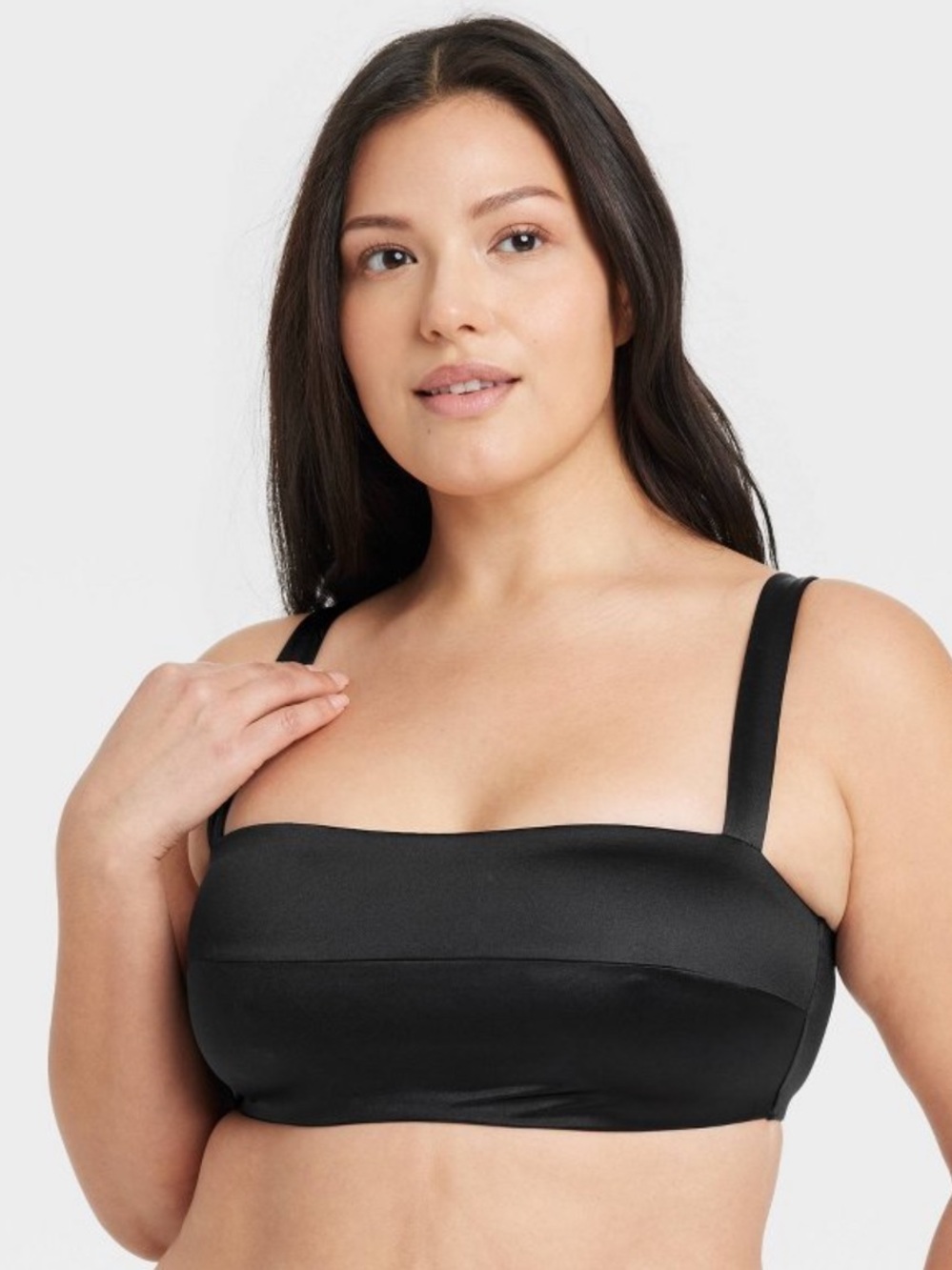 Women's Satin Squareneck Lingerie Bralette - Auden™
Black new 🆕